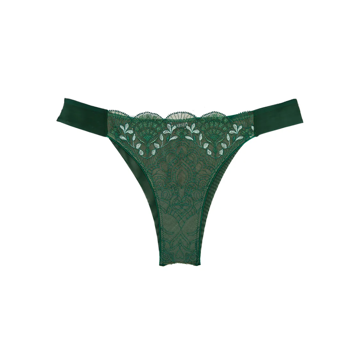 Venetian Glass Thong Green