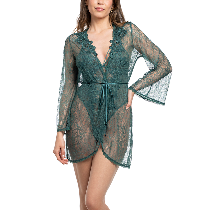 All Over Lace Robe Juniper