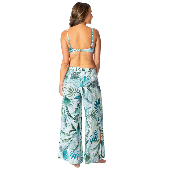 Palm Toile Josephine Pull On Pant White