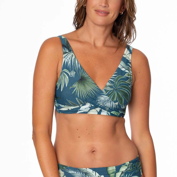 Vera Surplice Bra Top Palm Toile