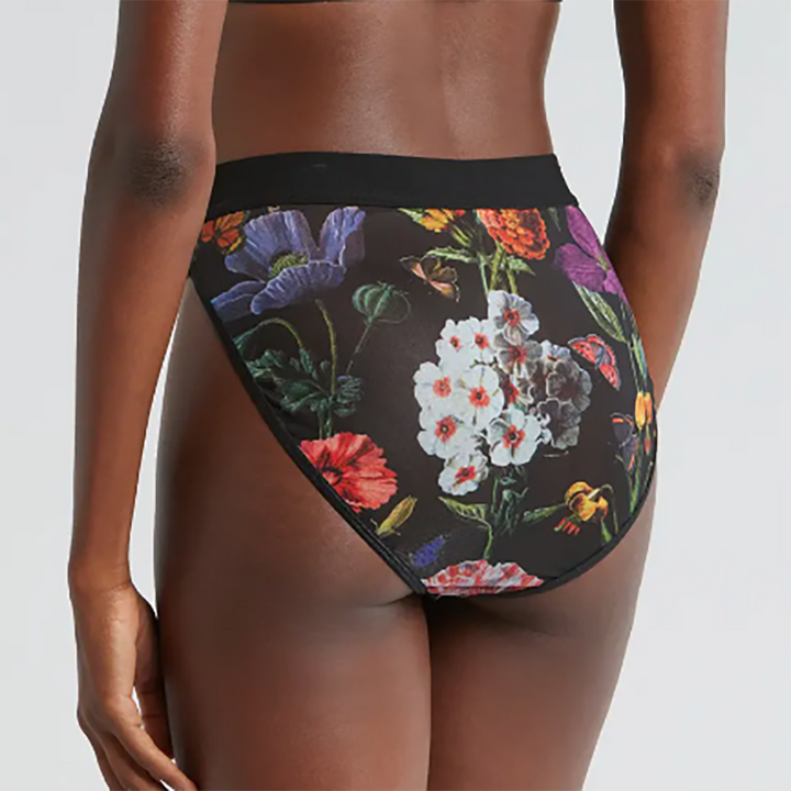 Floral High Cut Mesh Briefs