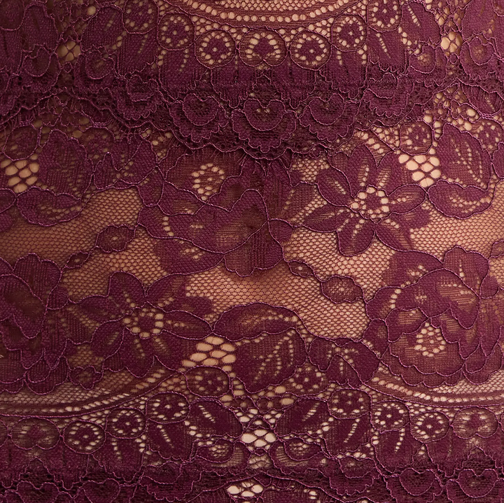 Eyelash Lace Mini Slip Pinot Noir 16269