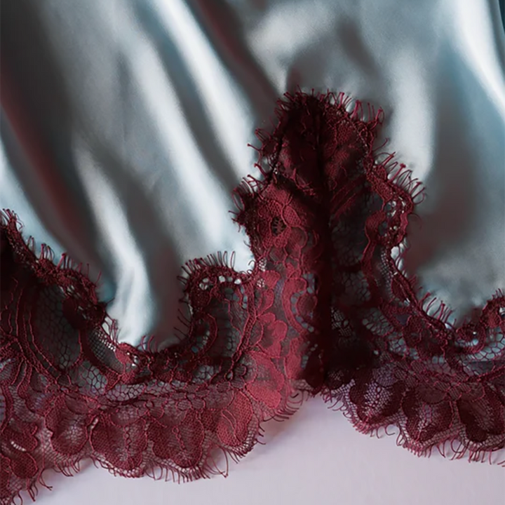 Satin Mini Slip Icy Blue &amp; Pinot 16270