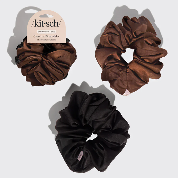 Black & Chocolate Oversized Scrunchie