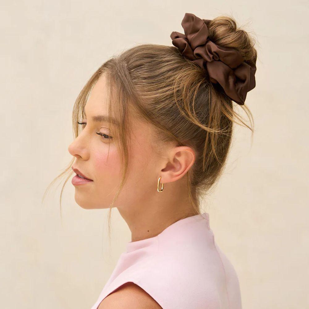 Black & Chocolate Oversized Scrunchie