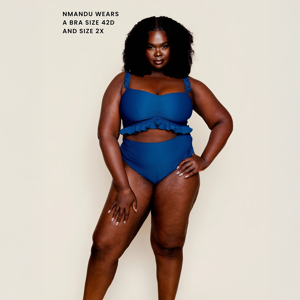 Ruffle Top Navy Waffle