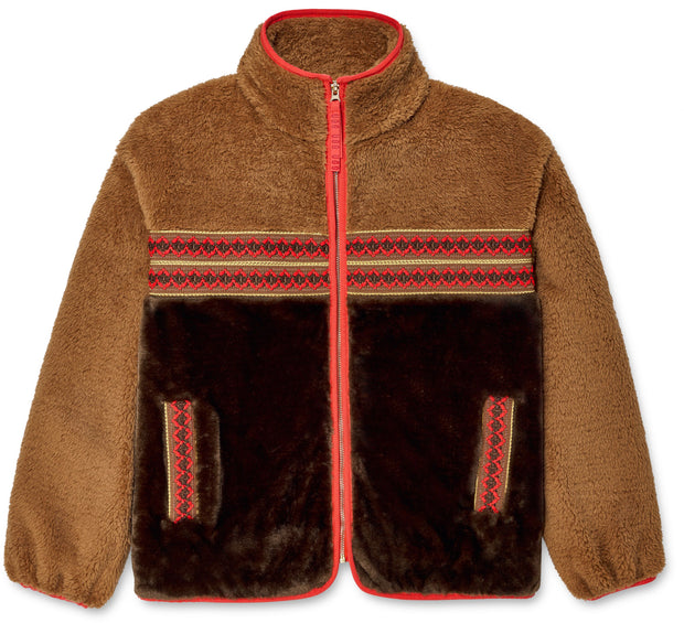 UGG Marlene Sherpa Jacket Heritage Braid 1142550 Chestnut