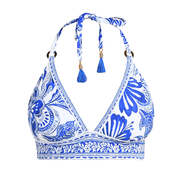 Botanical Brocade Banded Halter Top