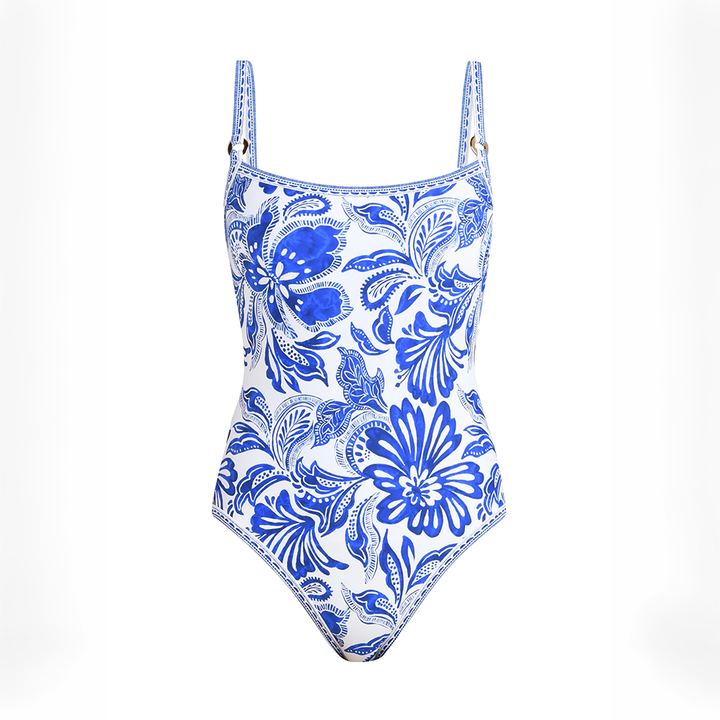 Botanical Brocade Lingerie One Piece Lapis