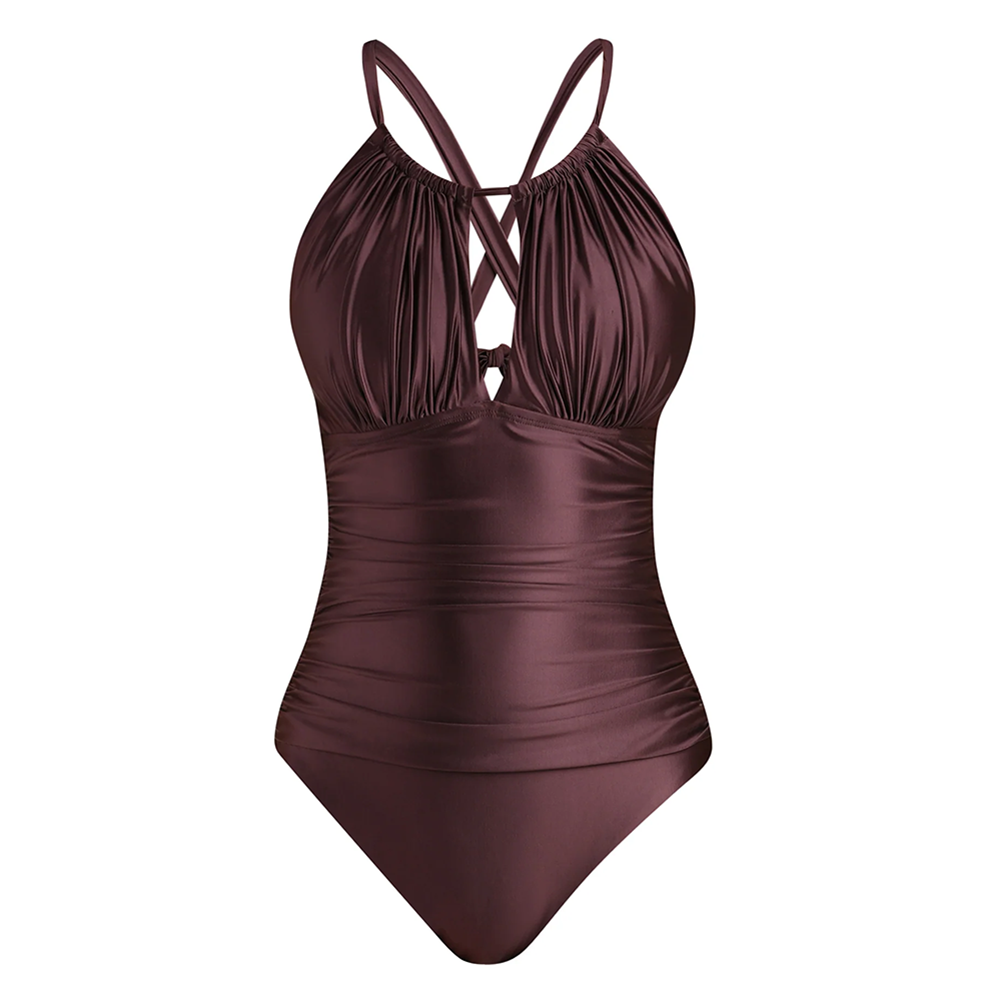 Earth Goddess High Neck Keyhole One Piece Truffle