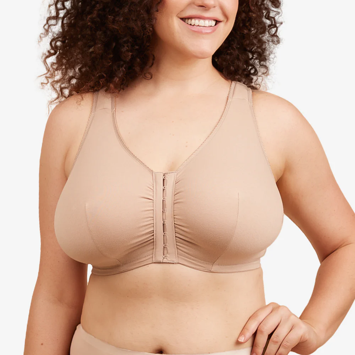 The Meryl Cotton Front Closure Comfort & Sleep Bra Warm Taupe