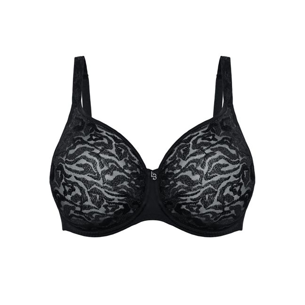 Electric Waves Molted Bra Black