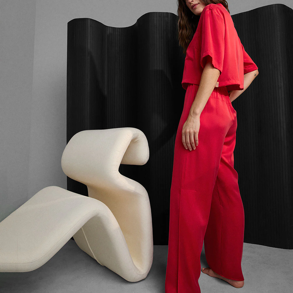 Washable Silk High Rise Pant Set