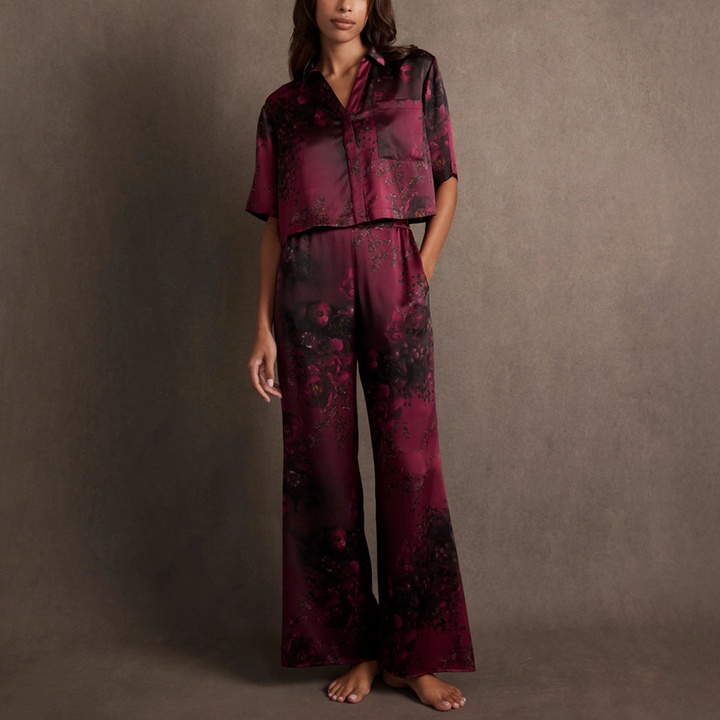 Washable Silk High Rise Pant Set