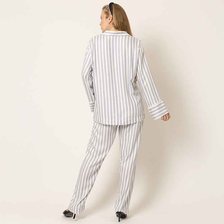 Long Striped Pajamas Blue