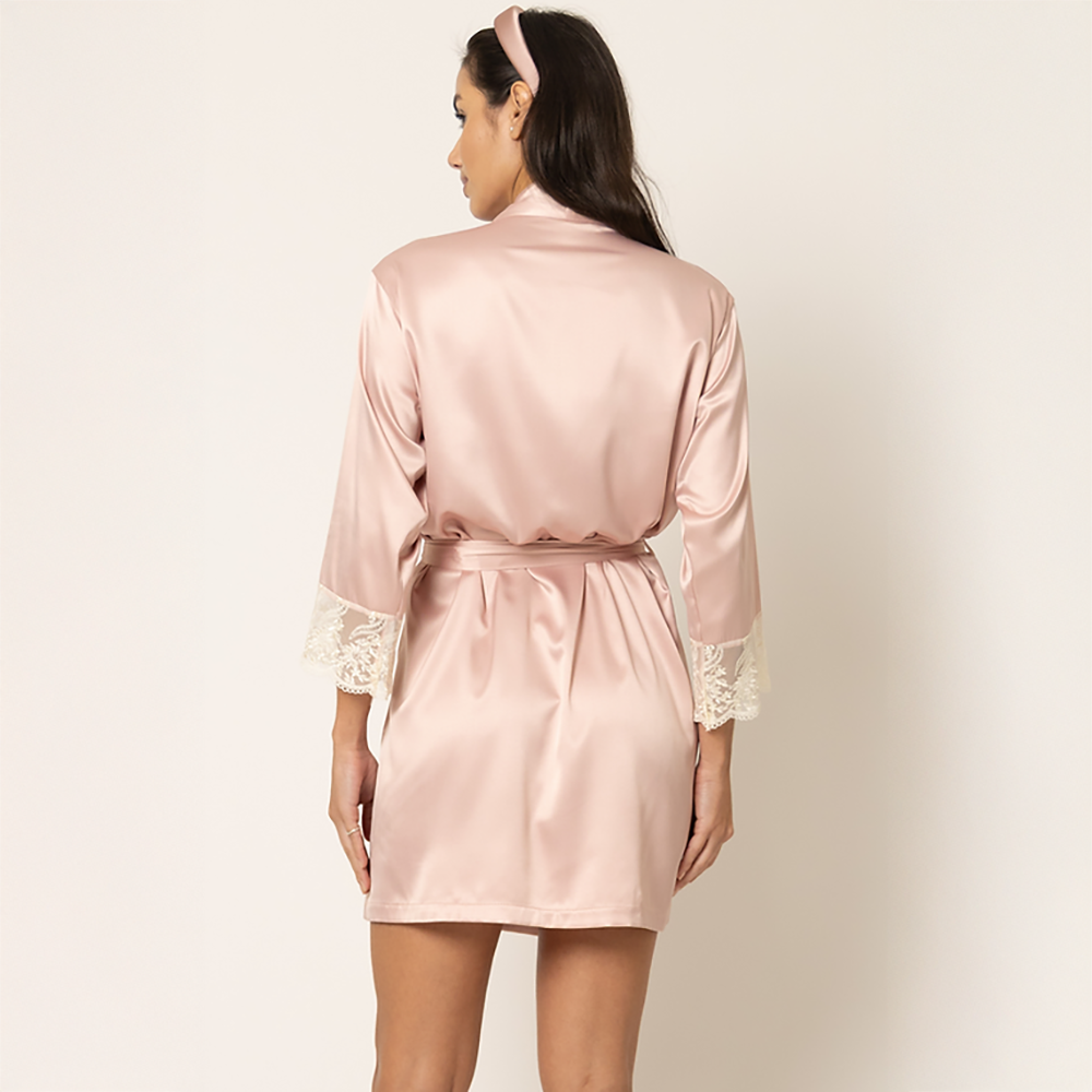 Mila Short Robe Rose