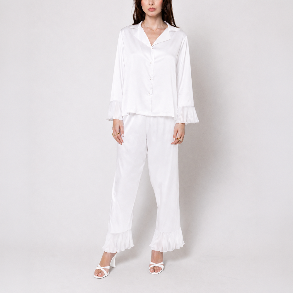 Romantic Long Pajamas Ivory 37105
