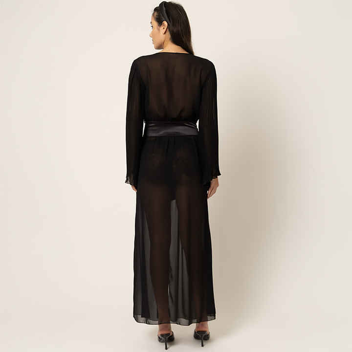 Romantic Long Robe Black