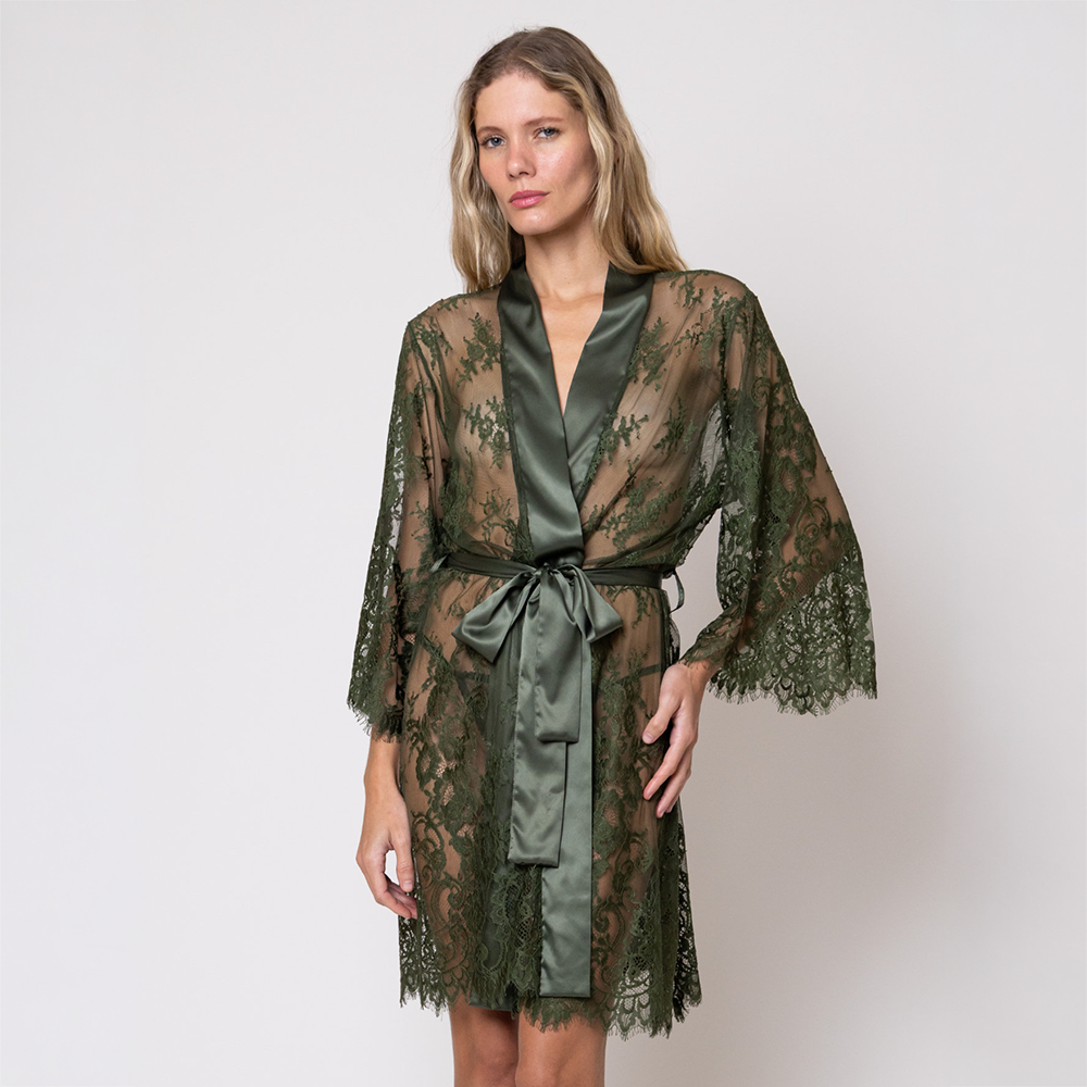 Short Lace Robe Pinho