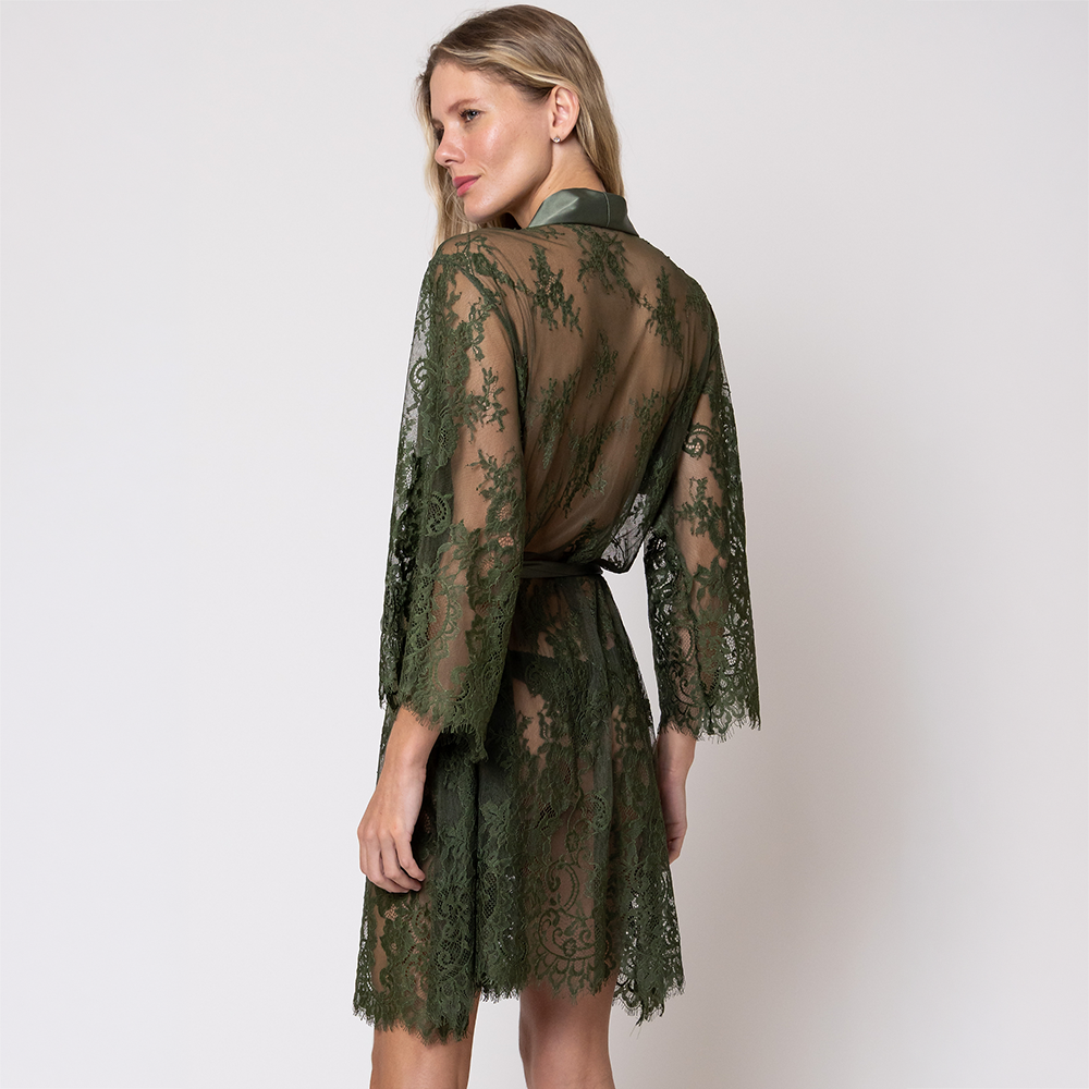 Short Lace Robe Pinho