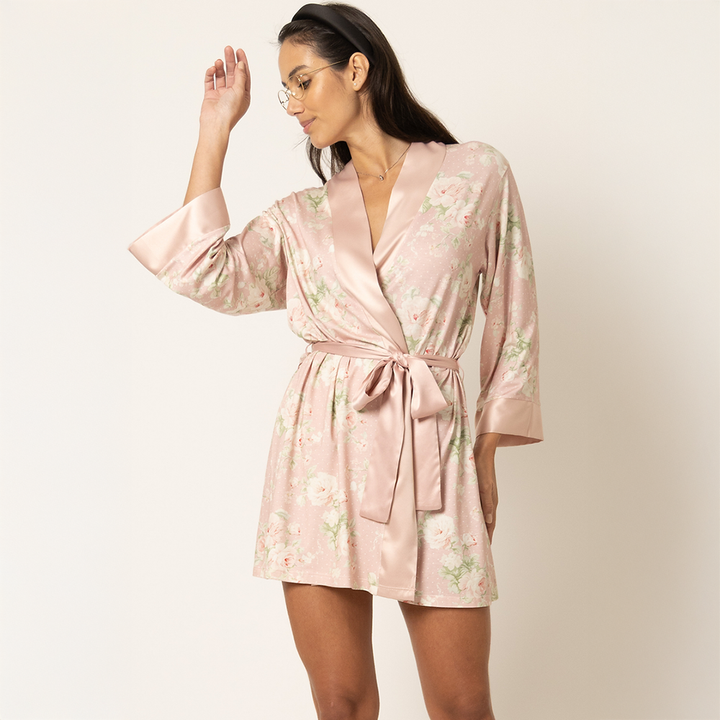 Short Robe Rose Dots