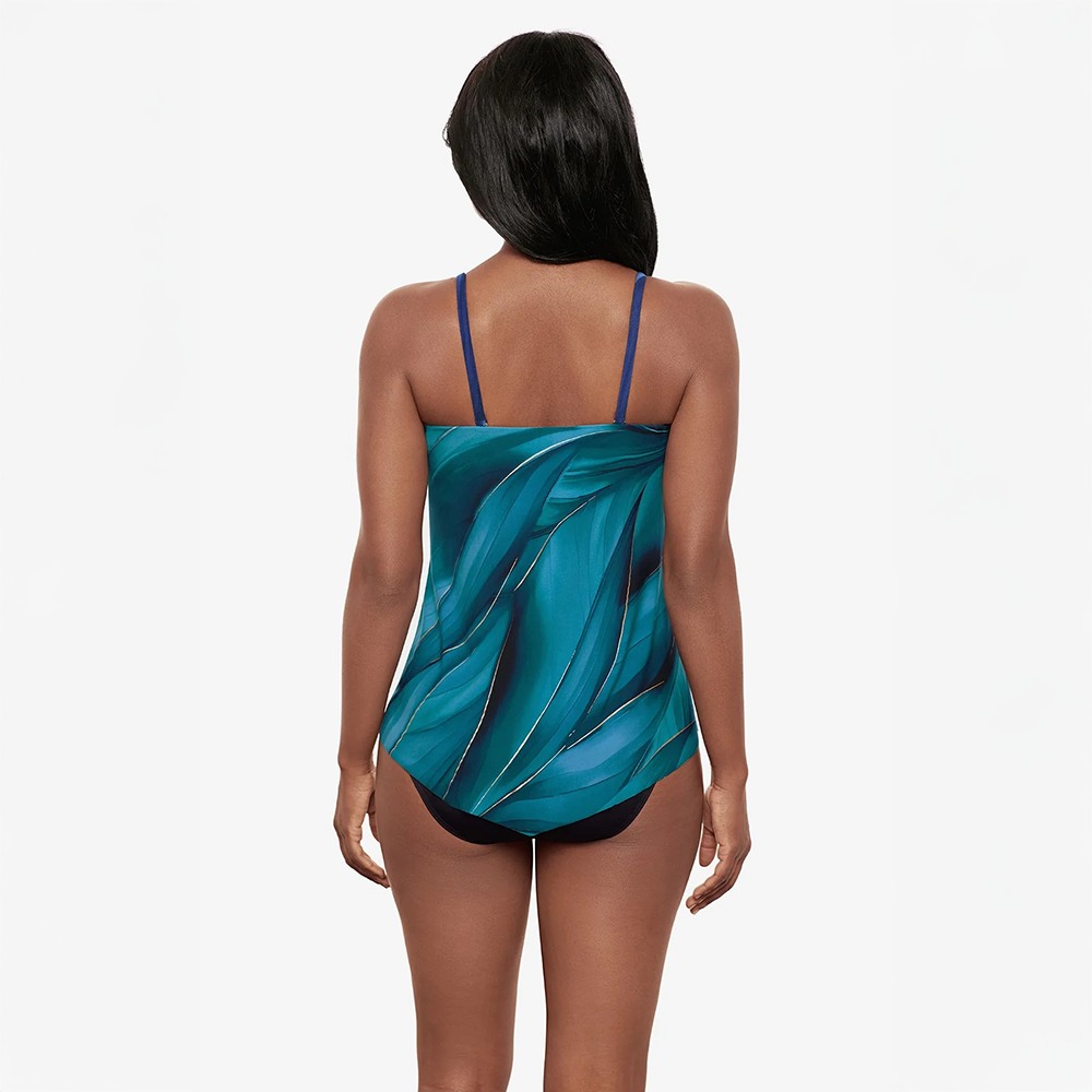 Hankini Tankini Top Blue Multi