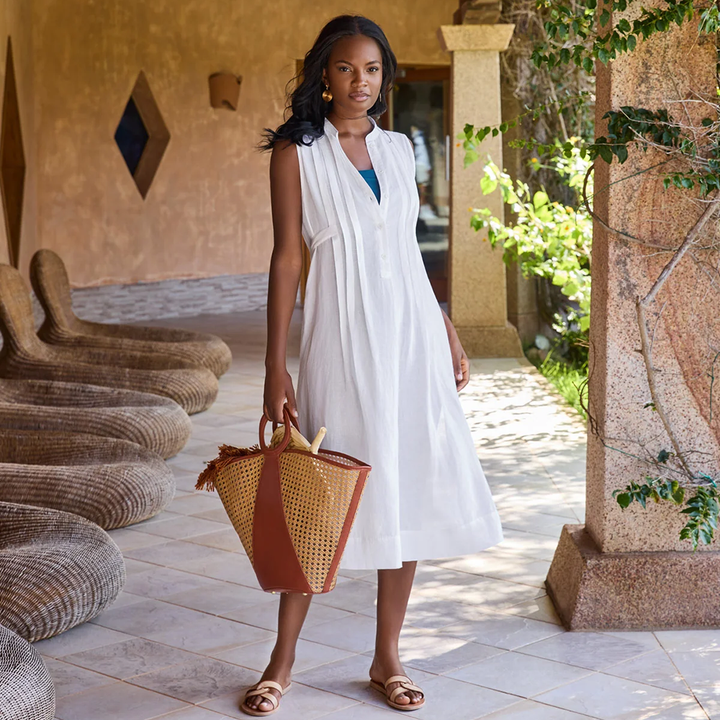 Pleated Beach Dress Cover Up