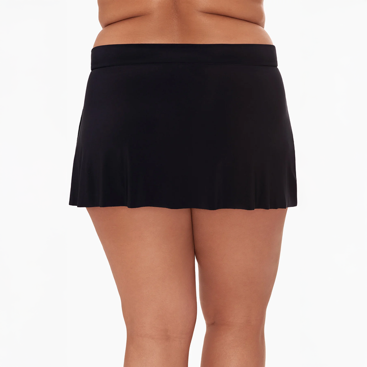 Plus Size Jersey Tennis Skirt Swim Bottom Black