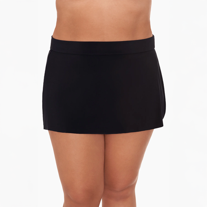 Plus Size Jersey Tennis Skirt Swim Bottom Black