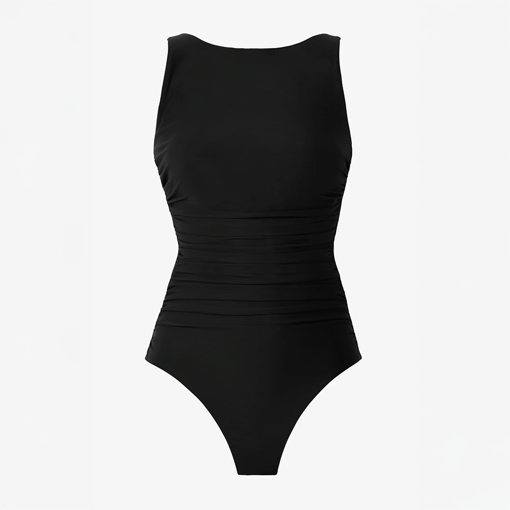 Rock Solid Regatta High-Neck One Piece Swimsuit Black