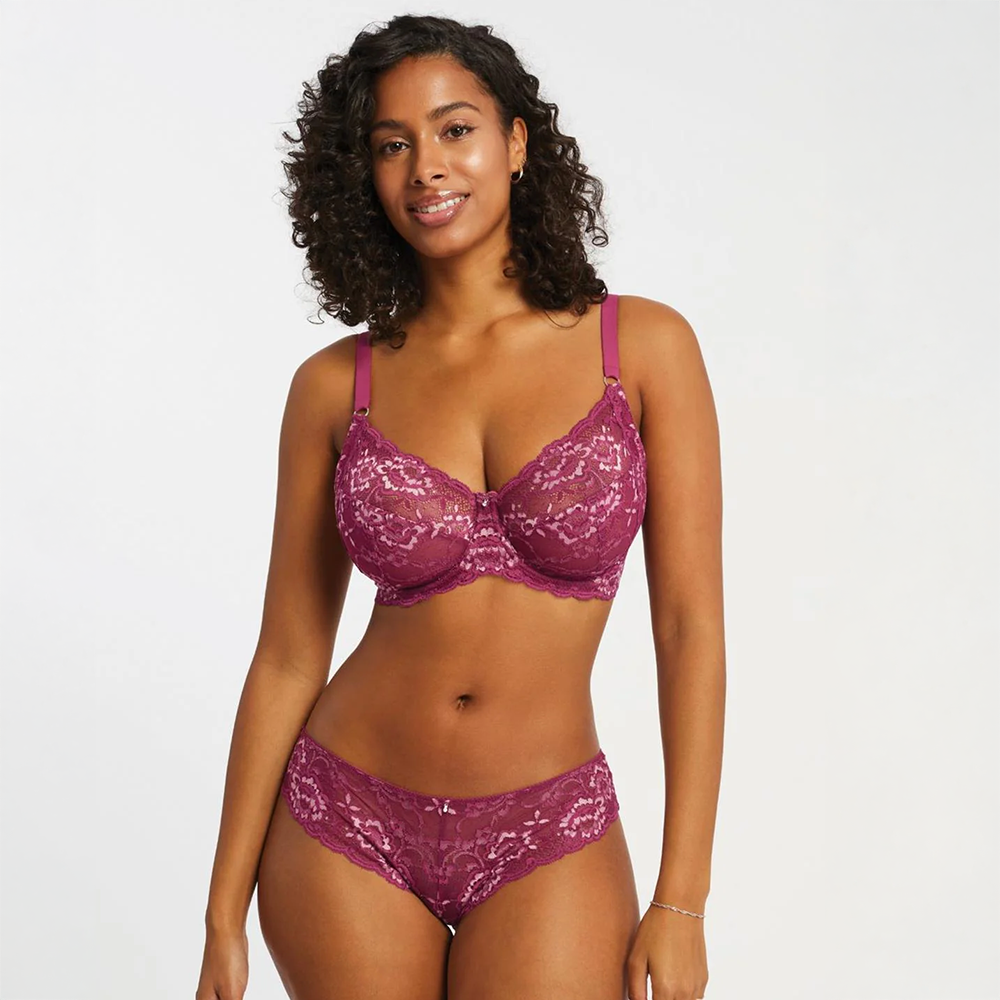 Muse Full Cup Lace Bra Cranberry/Rose