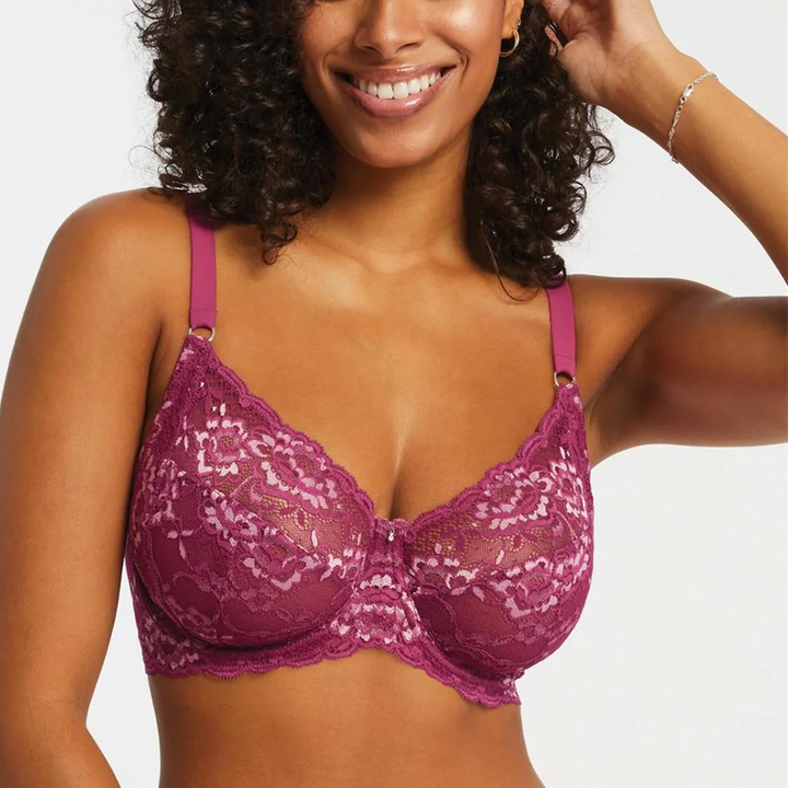 Muse Full Cup Lace Bra Cranberry/Rose