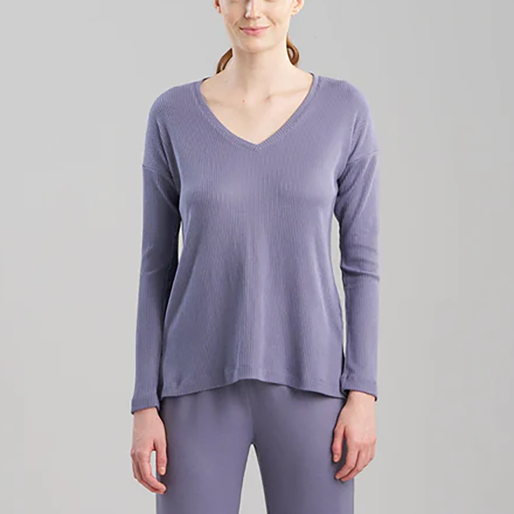 Eden Everywhere V-Neck Top Blue Iris