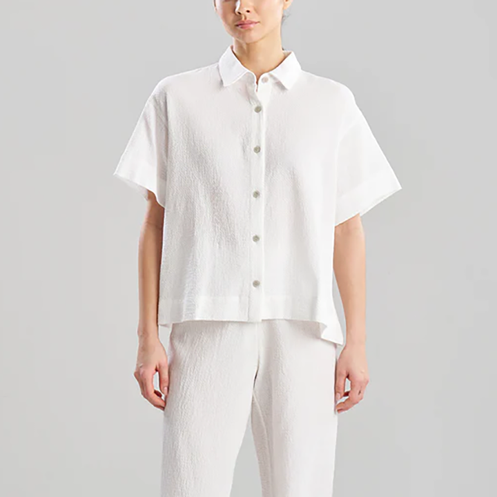Onsen Cotton Button Down Shirt White