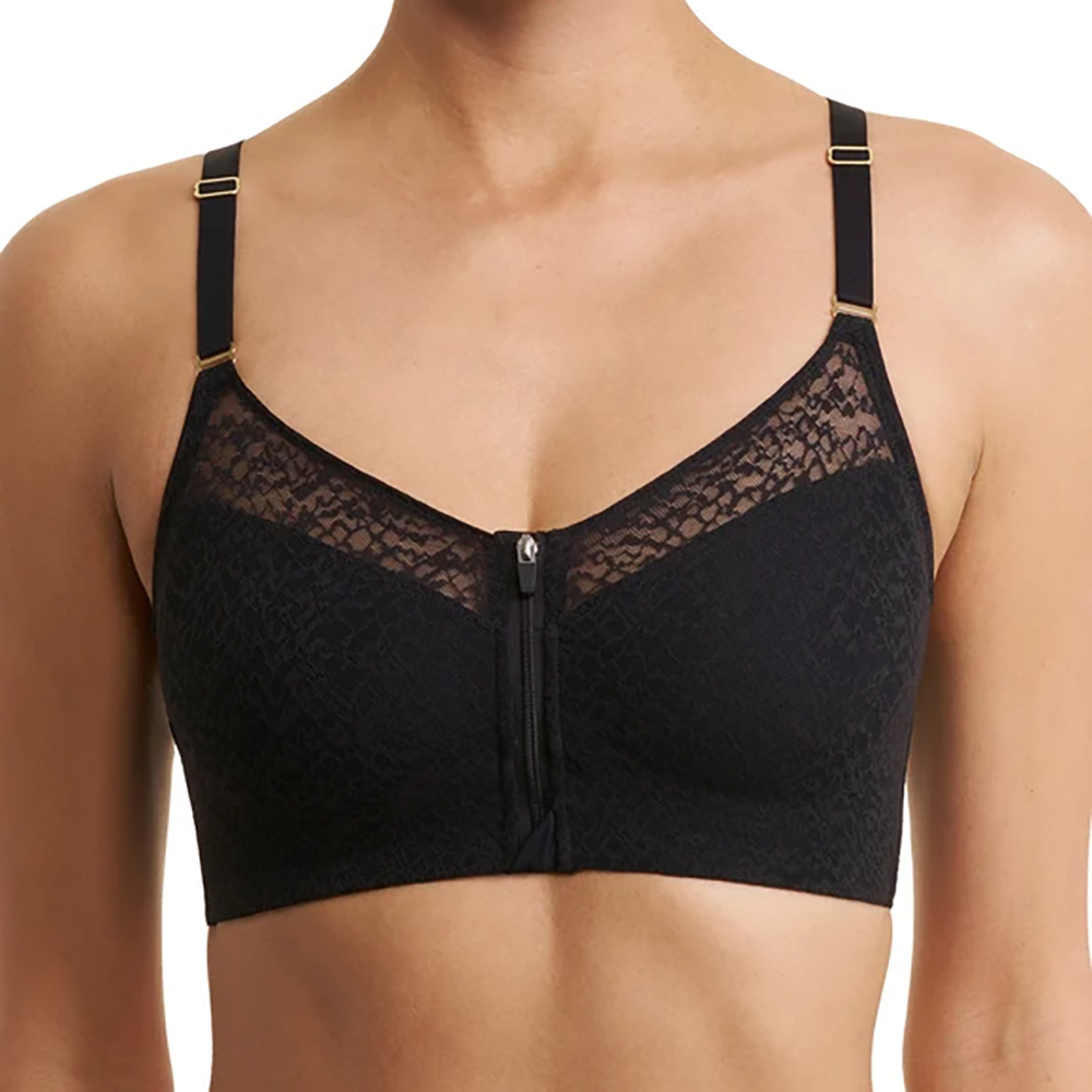 Pretty Smooth Zip Front Pocketed Mastectomy Wireless Bra 760318