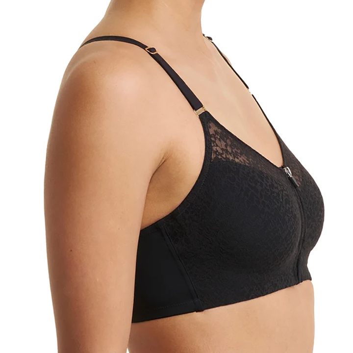 Pretty Smooth Zip Front Pocketed Mastectomy Wireless Bra 760318