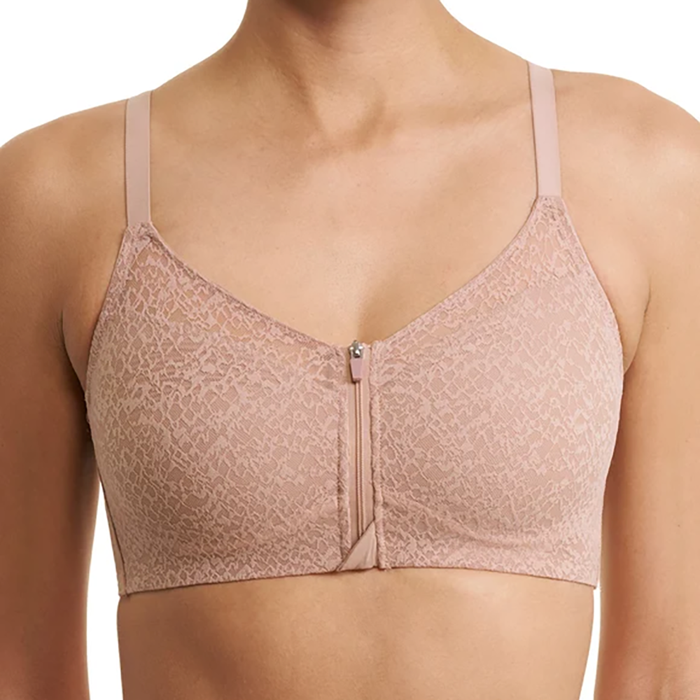 Pretty Smooth Zip Front Pocketed Mastectomy Wireless Bra 760318