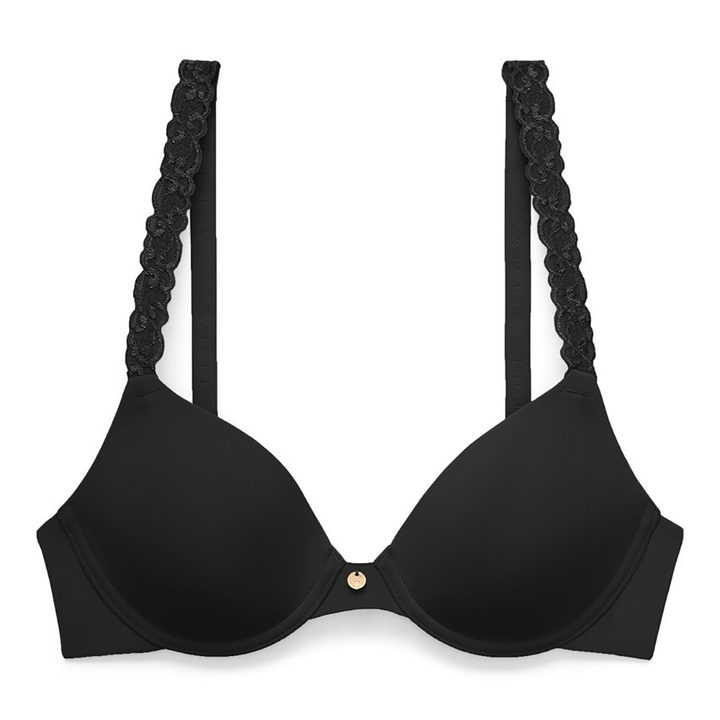 Pure Luxe Custom Coverage Contour Underwire Bra Black