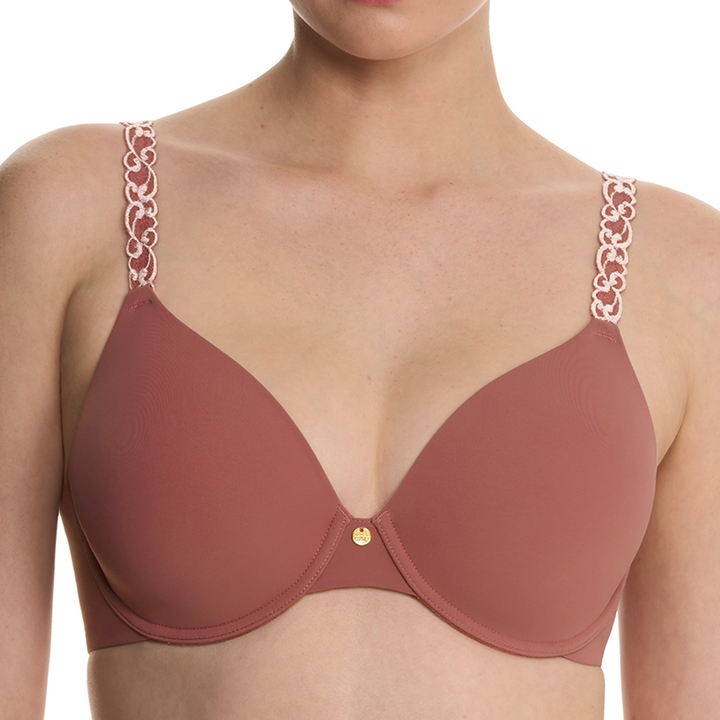 Pure Luxe Custom Coverage Contour Underwire Bra Rose/Peach