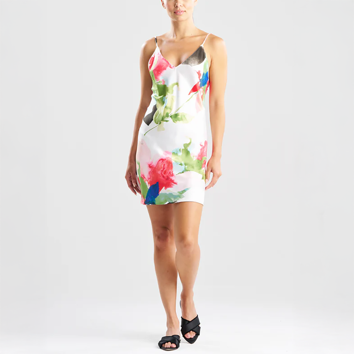 Calypso Printed Charmeuse Chemise Floral