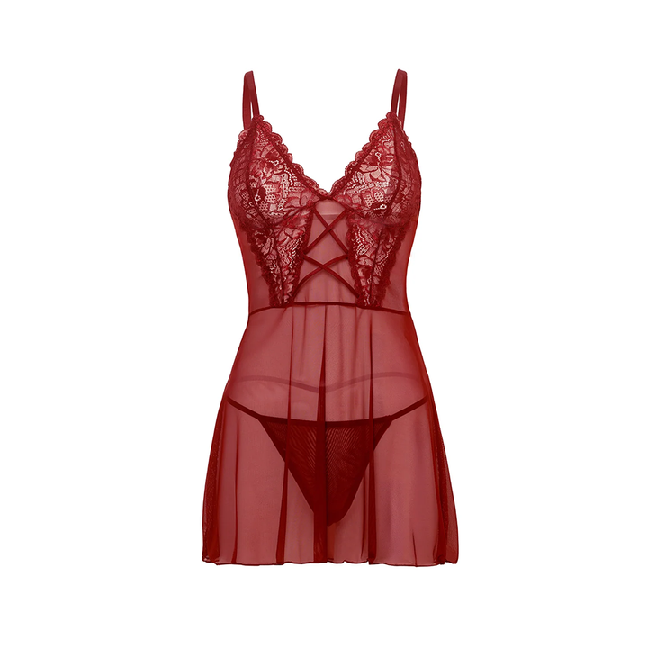Avery Sheer Babydoll Syrah