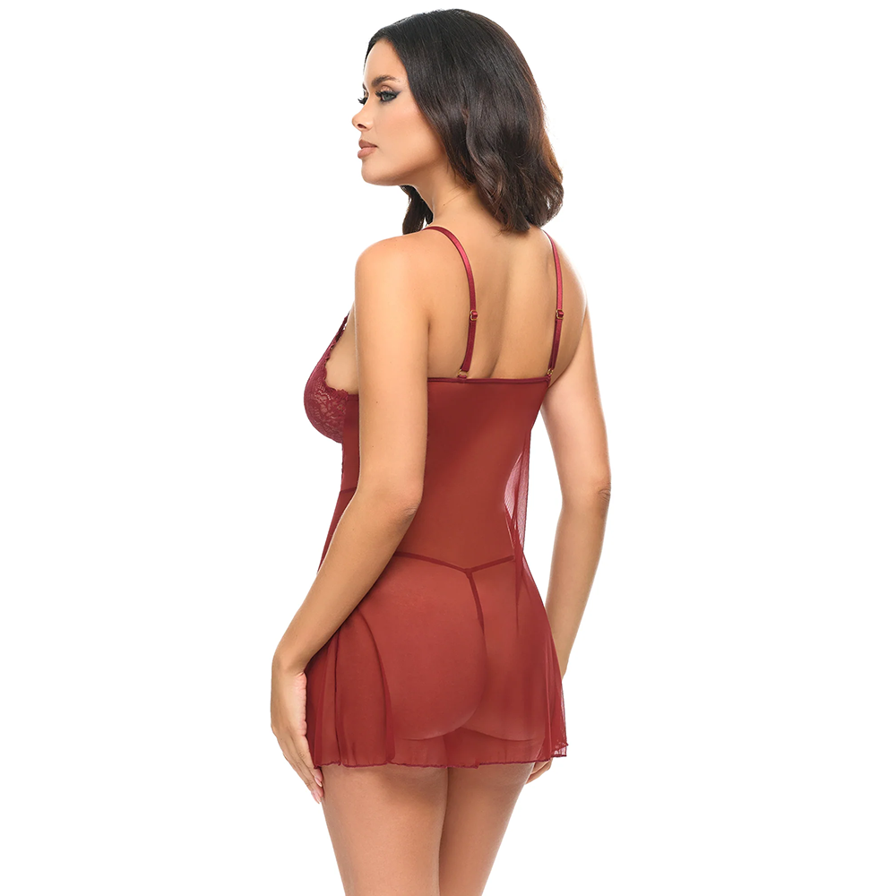 Avery Sheer Babydoll Syrah