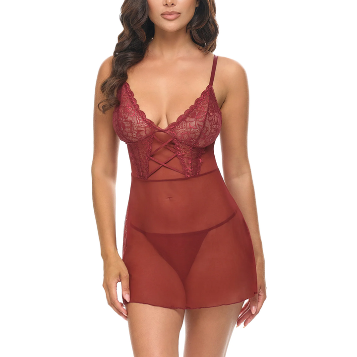 Avery Sheer Babydoll Syrah