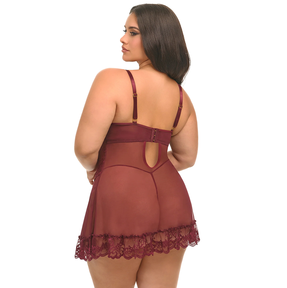 Valentine Lacey Babydoll Set Fashion Colors 2139