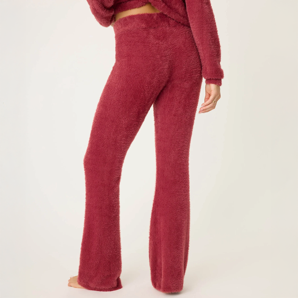 Full Of Holiday Spirit Feather Knit Pant Earth Red