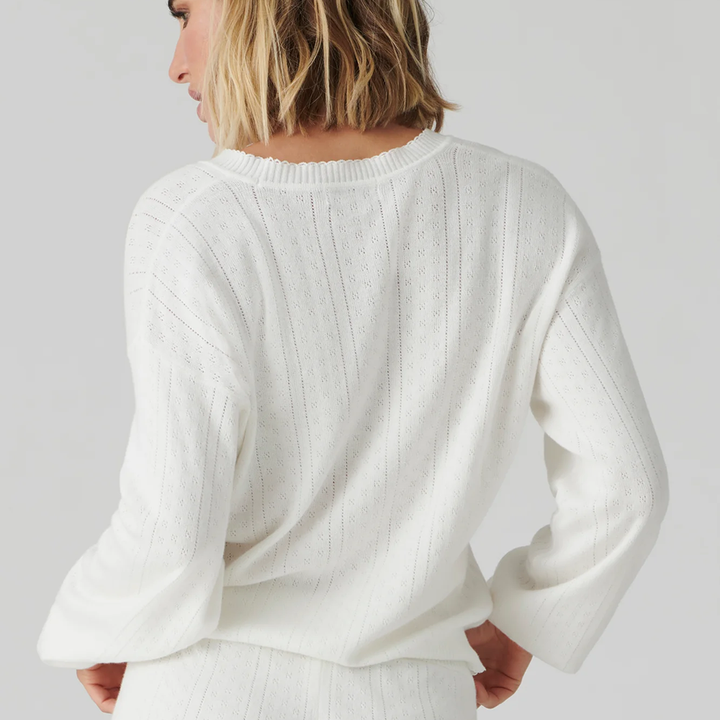 Sweetheart Pointelle Cardigan Ivory