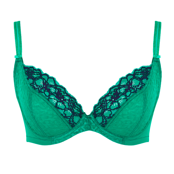 Envy Plunge Bra Emerald Leopard