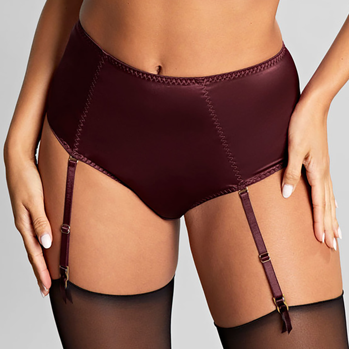 Grace Suspender Brief Bordeaux Red