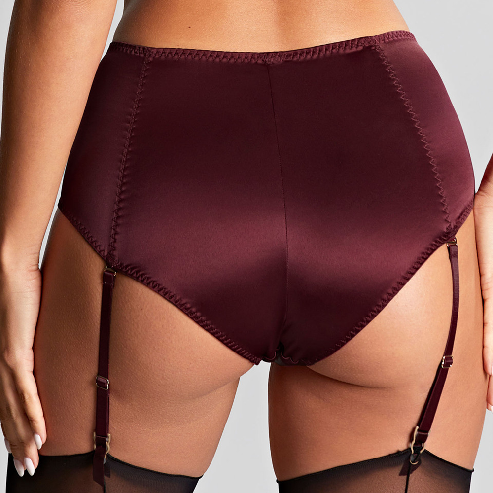 Grace Suspender Brief Bordeaux Red