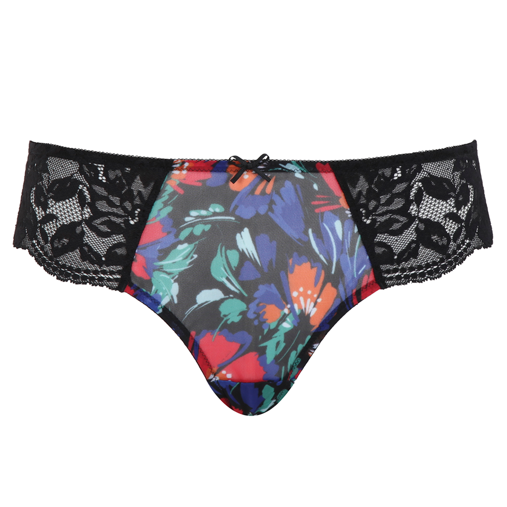 Nina Brazilian Brief Black Floral